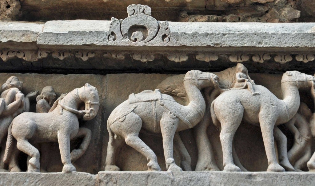 Camels off to War, Lakshmana temple, Khajuraho
